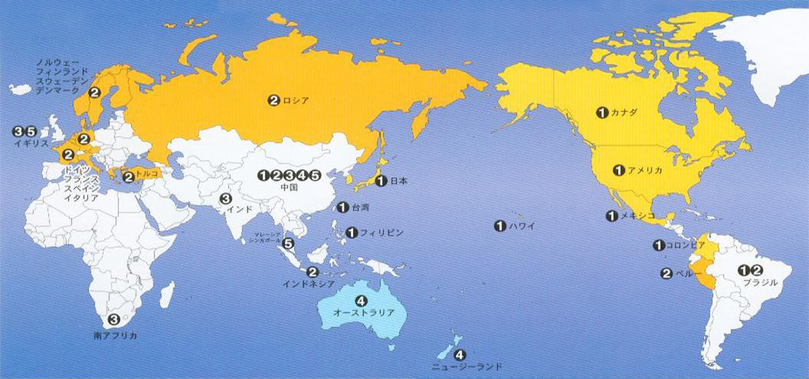 各国主要都市のボルテージ 及びプラグ形状